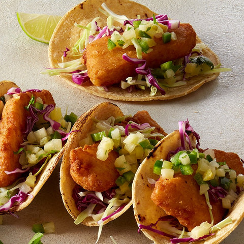 Dipped & Dusted Grouper Tacos