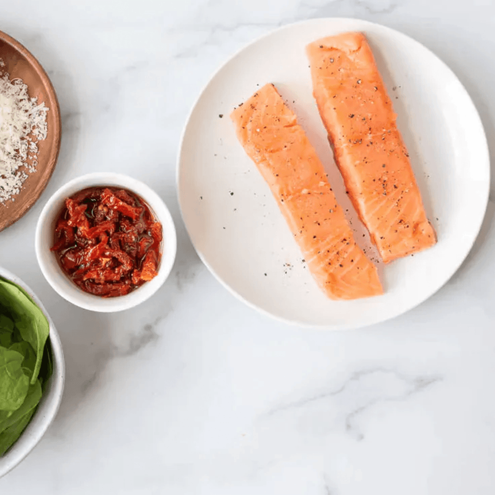 One-Pan Salmon with Creamy Spinach Sauce - Fresh Catch Fish Co.