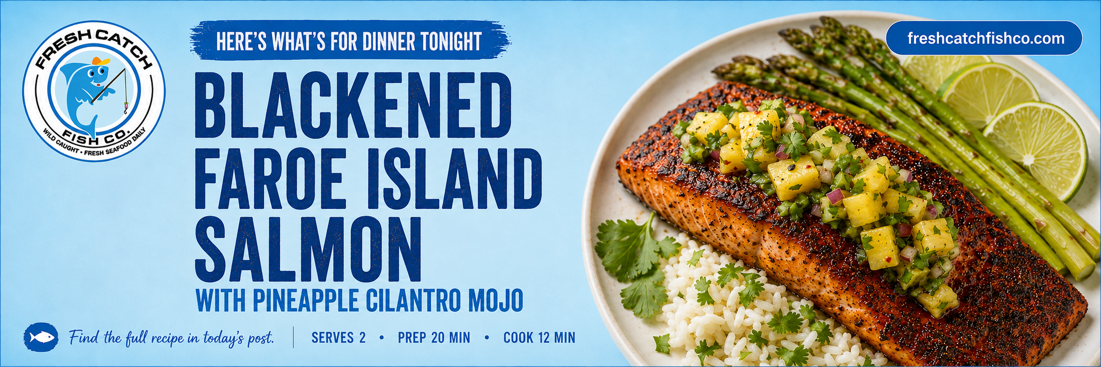 Blackened Faroe Island Salmon with Pineapple Mojo Recipe