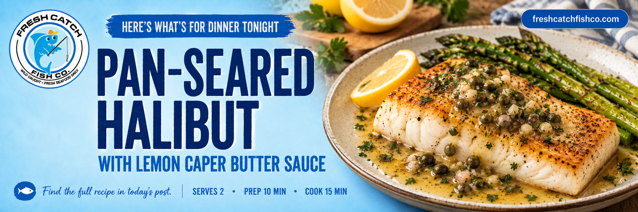 Pan-Seared Halibut with Lemon Caper Butter Sauce