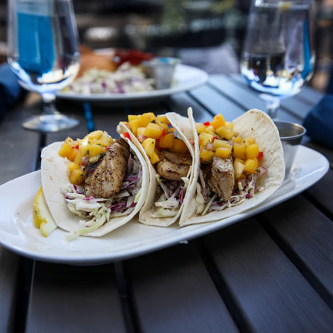 Summer Time Grouper Tacos with Pineapple Slaw