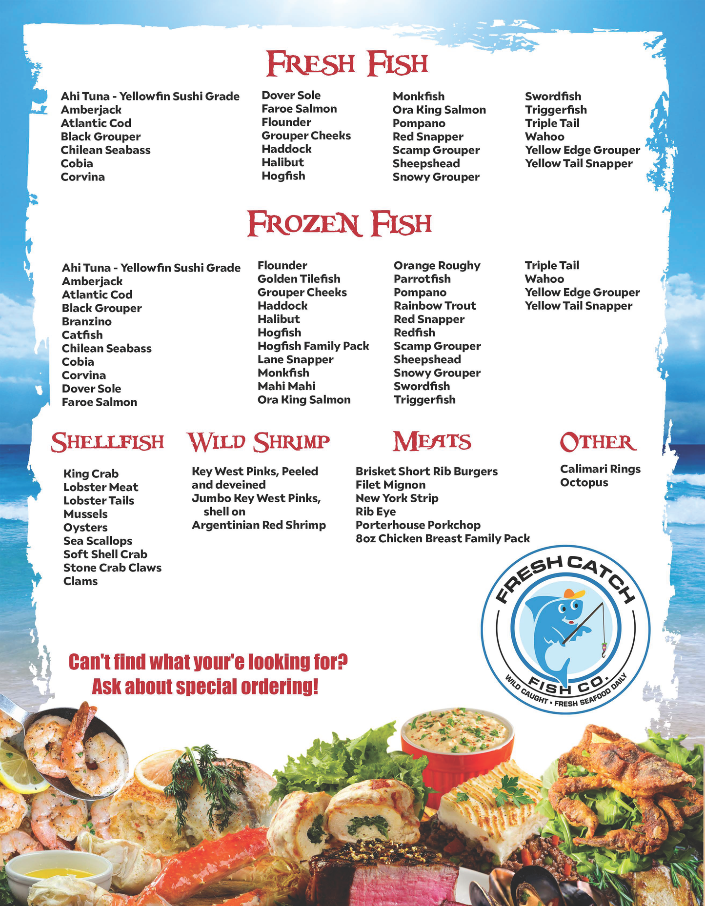 Menus Fresh Catch Fish Co