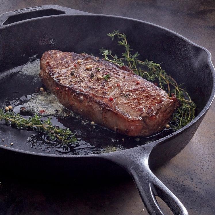 Cast Iron Skillet Season Ny Strip Steak Pan Seared Steak Cast Iron